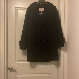 NWT BCBGeneration navy mid length pea coat size M. Double breasted